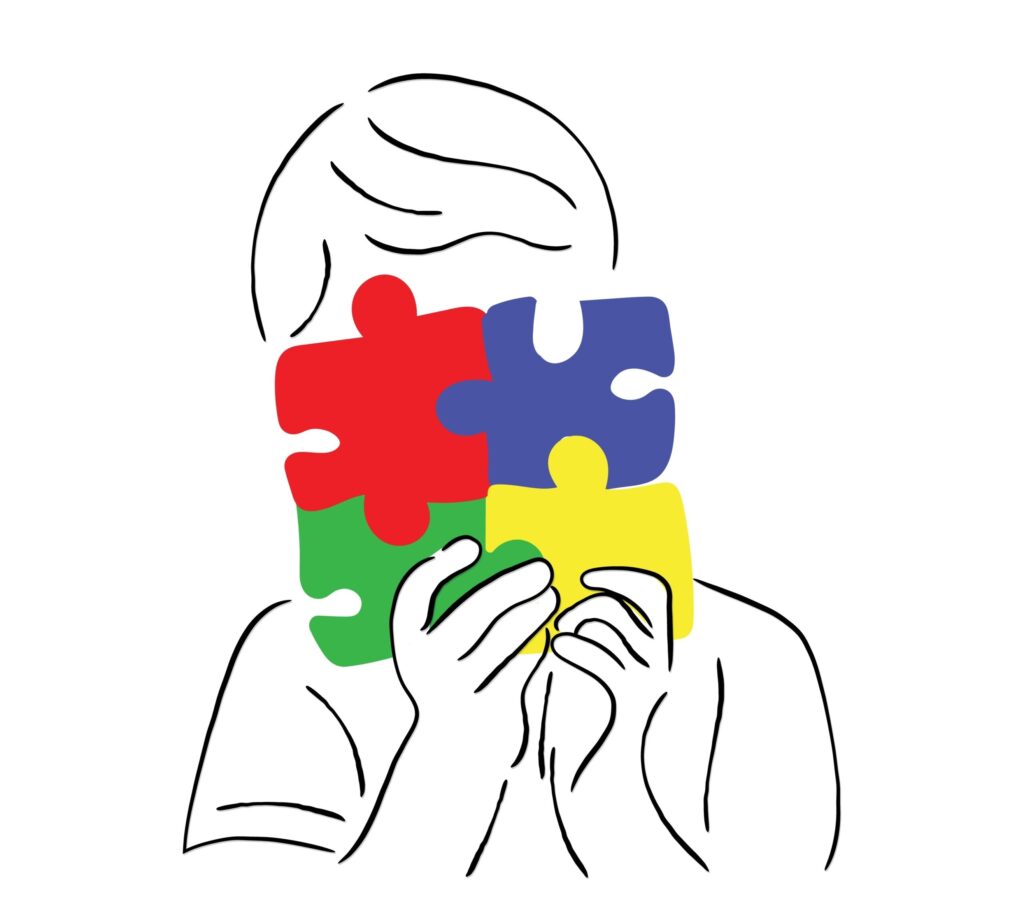 Line,Art,Vector,Of,Autism,Learning.,Autism,Awareness,Concept,Art.
