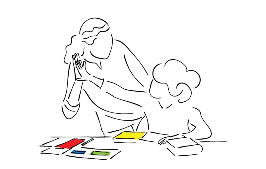 Line,Art,Vector,Of,A,Child,Suffering,From,Autism,And