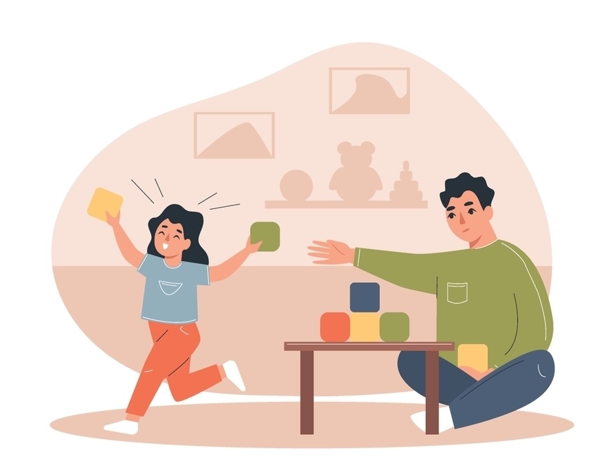Hyperactive,Child,Set,With,Adhd,Symbols,Flat,Isolated,Vector,Illustration