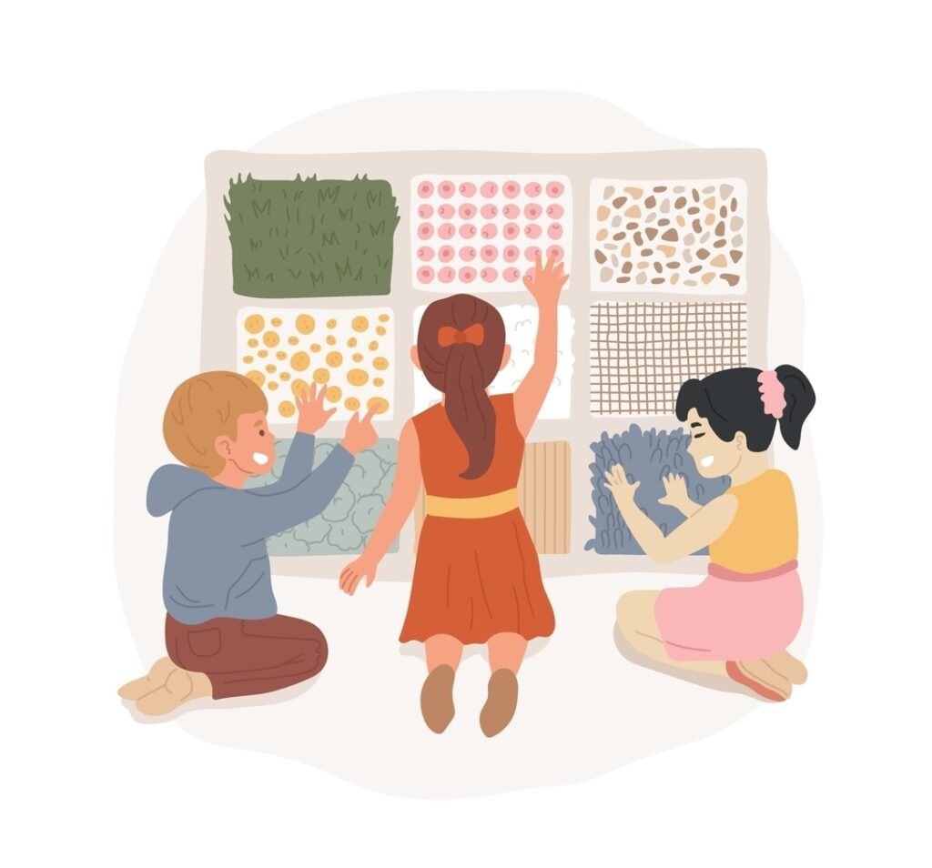 Children,With,Autism,Sensory,Development,Isolated,Cartoon,Vector,Illustration,Set.