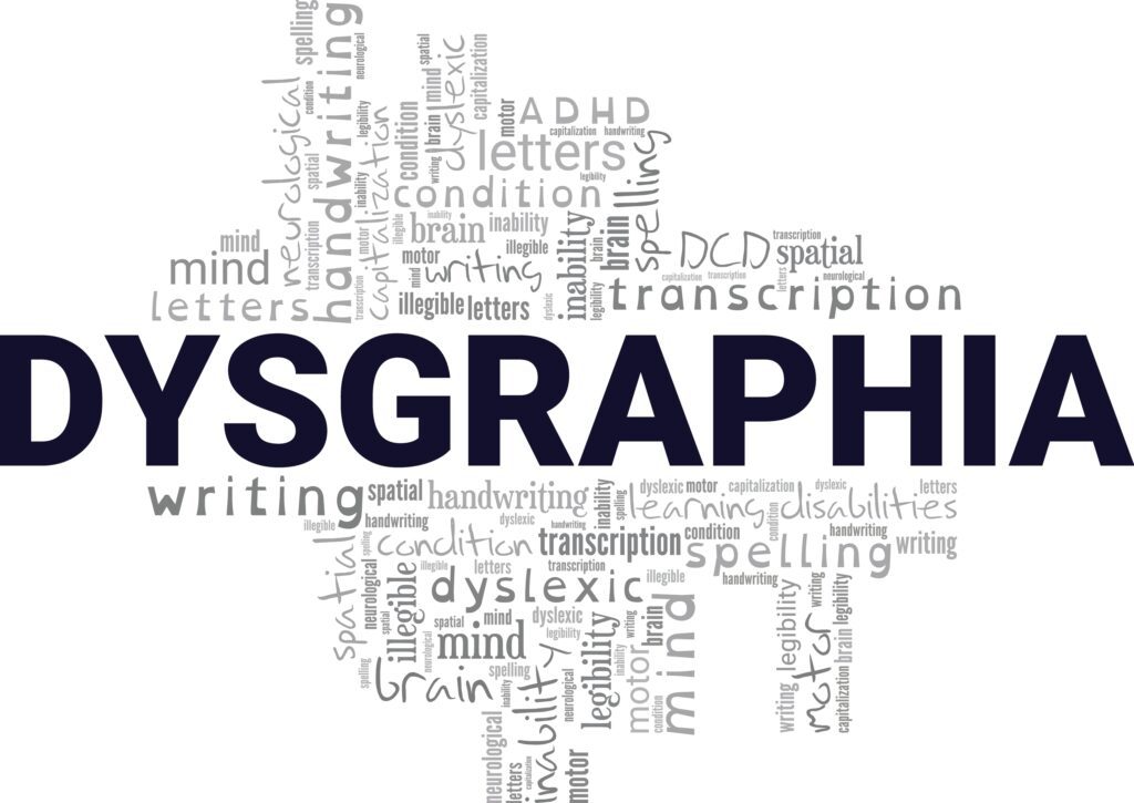 Dysgraphia,Word,Cloud,Conceptual,Design,Isolated,On,White,Background.
