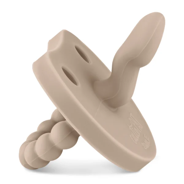 One-piece silicone pacifier in Dune